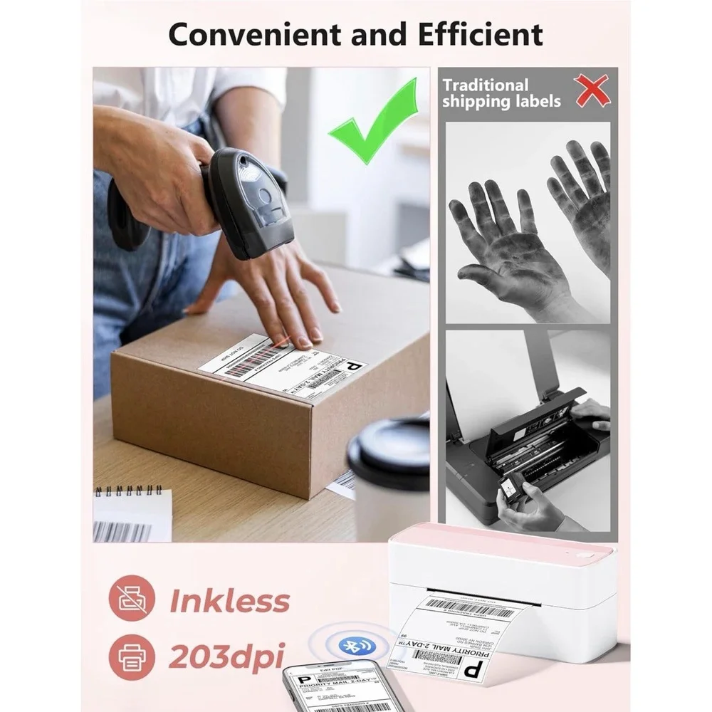 Phomemo 241BT Bluetooth Thermal Label Printer 4X6 Printer or Shipping Labels